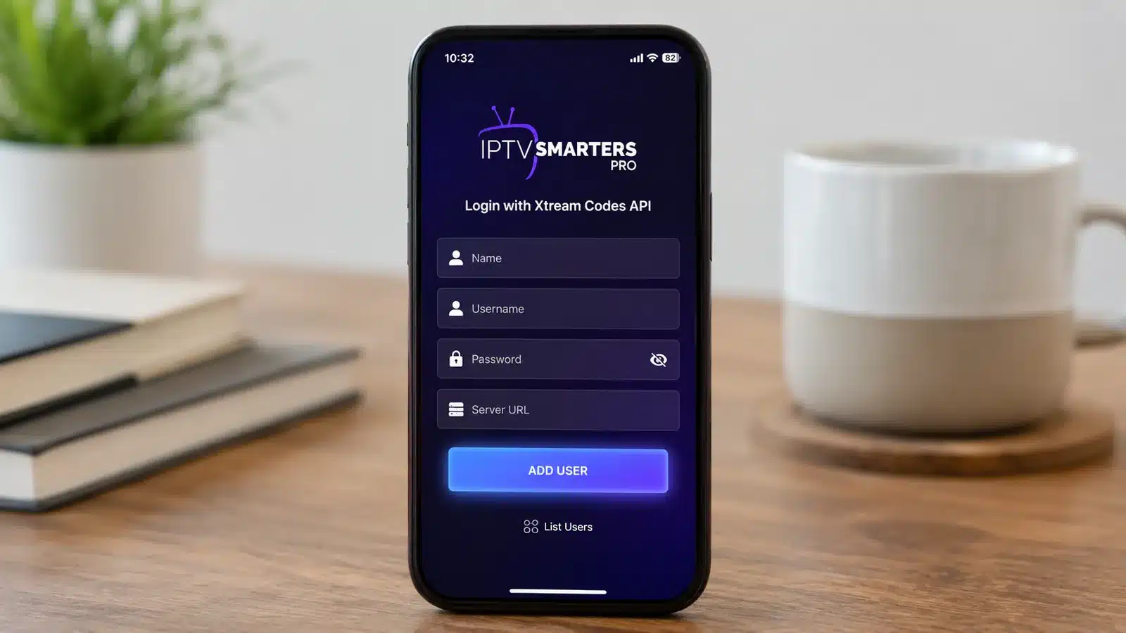 IPTV Smarters Pro for iPhone Xtream Codes login screen