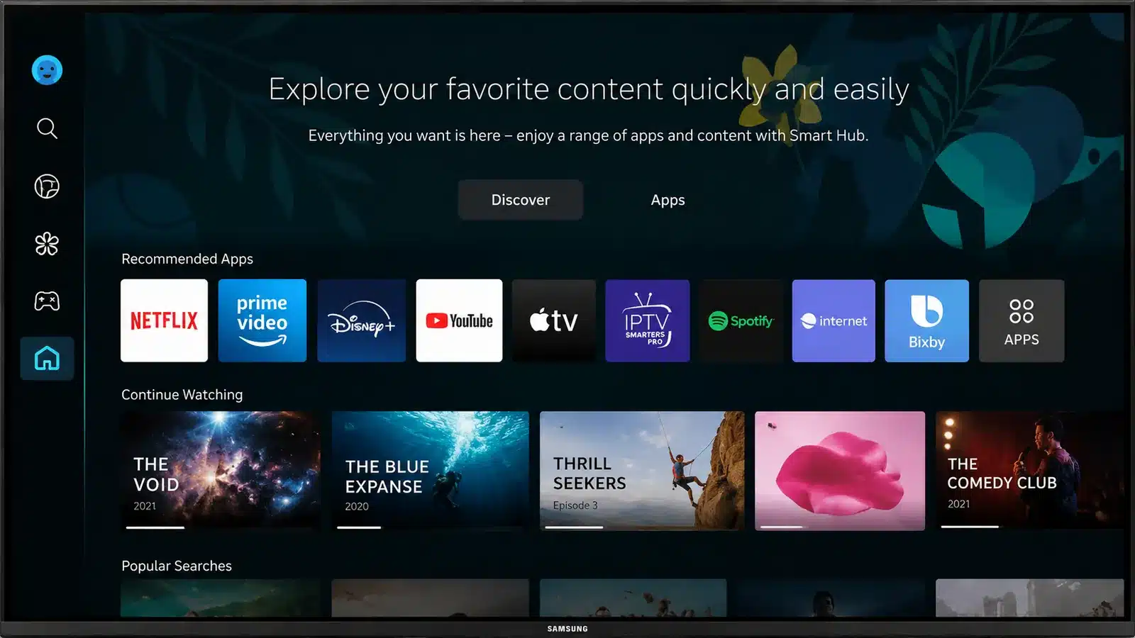 IPTV Smarters Pro for Smart TV setup on a Samsung Tizen television